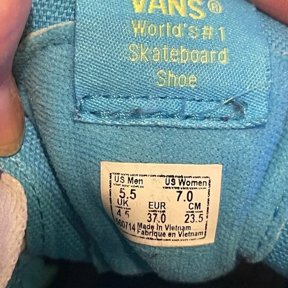 Vans High-Top skateboard Sneakers in Purple and Blue Checkered - Picture 3 of 3